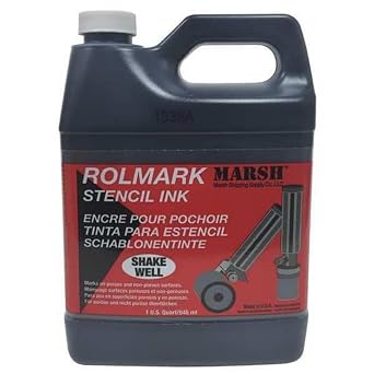 Marsh - 20903 Rolmark Stencil Ink, 1 qt Can, Black