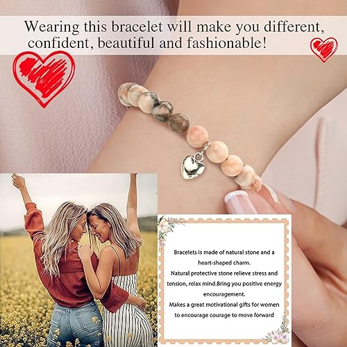 VICKHU Inspirational Gifts for Women Natural Stone Heart Butterfly Bracelet for women Unique Small Gifts for Birthday Mothers day Thanksgiving Christmas Valentine's Day Teacher Appreciation Gifts.3