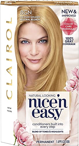 Clairol Nice 'n Easy Permanent Color, 8GN Medium Golden Neutral Blonde 1 Each (Pack of 4)