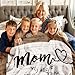 Mother's Day Personalized Gifts for Mom from Son Daughter, Handmade Personalized Mom Puzzle Sign Canvas Prints Blanket, Soft Custom Blankets Birthday Presents Wall Art Home Decor (4 Names)