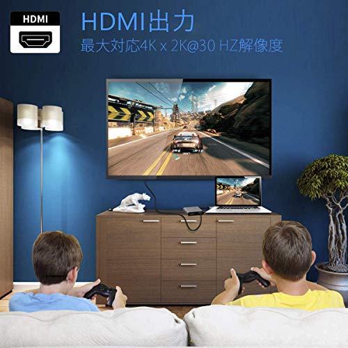 AIFEIMEI usb type c hdmi vga アダプタ Type C to HDMI VGA USB3.1 Thunderbolt 3 to VGA HDMI 2in1 同時表示 4K解像度 高速転送 MacBook/MacBook Air 13inch 2018/iPad Pro 2018/Surface Go/Book 2/Galaxy S10/USB C デバイス対応 (スペースグレイ)