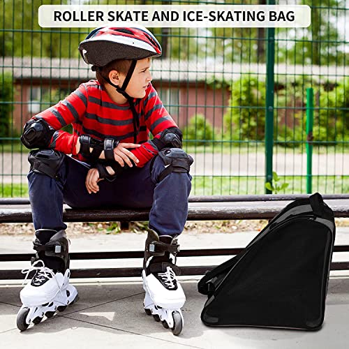 Mxiixm® Roller Skate Bag, Breathable Ice Skate Bags With Adjustable Shoulder Strap, Oxford Cloth Skating Shoes Storage Bag For Women Men Kid And Adults Roller Skate Accessories (Black) #TOP6