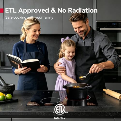 Image of GASLAND Electric Cooktop 21 Inch 2 Burner, ETL Certificated 3700W Built-in Radiant Stove Top With 16 Power Levels, 240V Ceramic Stovetop for Apartment, Slide Touch Control