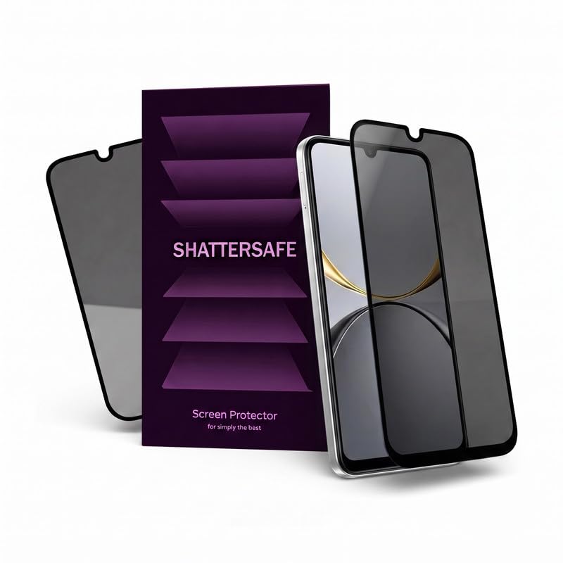 Image of Anti-Spy Privacy Tempered Glass Compatible For Lava Bold N2 [Pack of 2]. Anti-Scratch, Edge-to-Edge Protection With Easy Installation Kit.