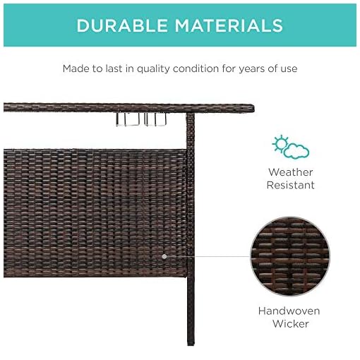 Best Choice Products Outdoor Patio Wicker Bar Counter Table - Image 3