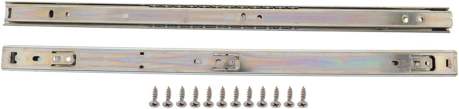 Drawer Rolling Bearing Slip Rail 2pcs Slide Drawer Heavy Duty Galvanized Wide Two Section Ball Bearing Furniture