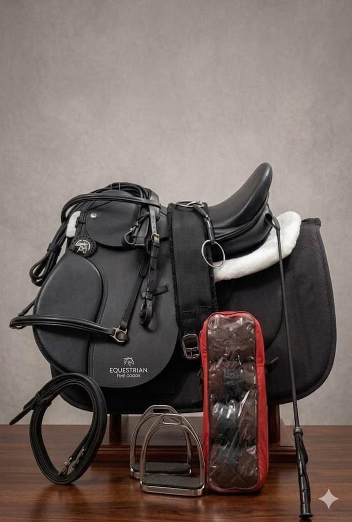 BLESSING PET SUPPLY Leather Horse Saddle Jumping English (Size 18) - Image 1