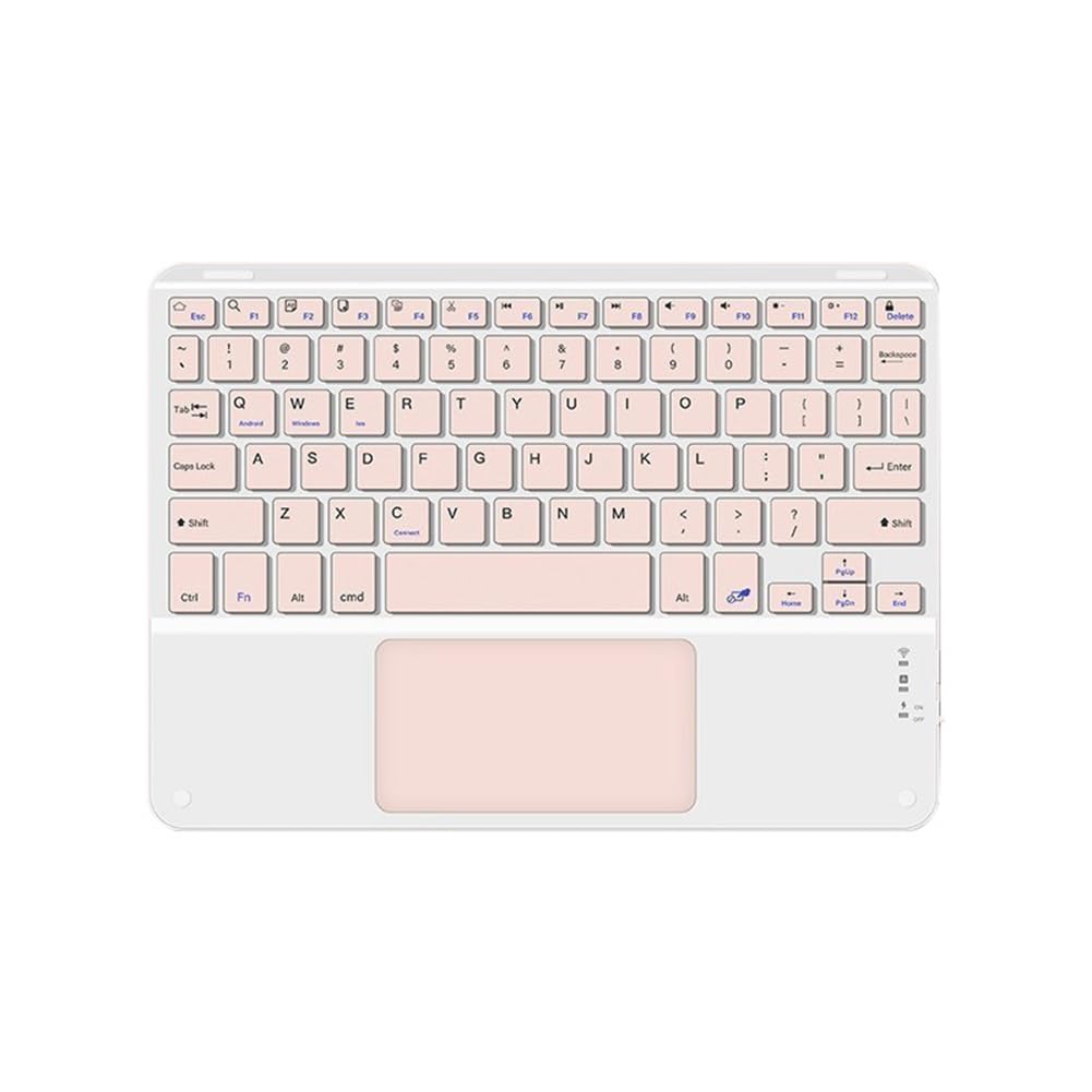 Teclado Bluetooth rosa de 10 pulgadas con touchpad para trabajar en tu tablet Android o iPad 8