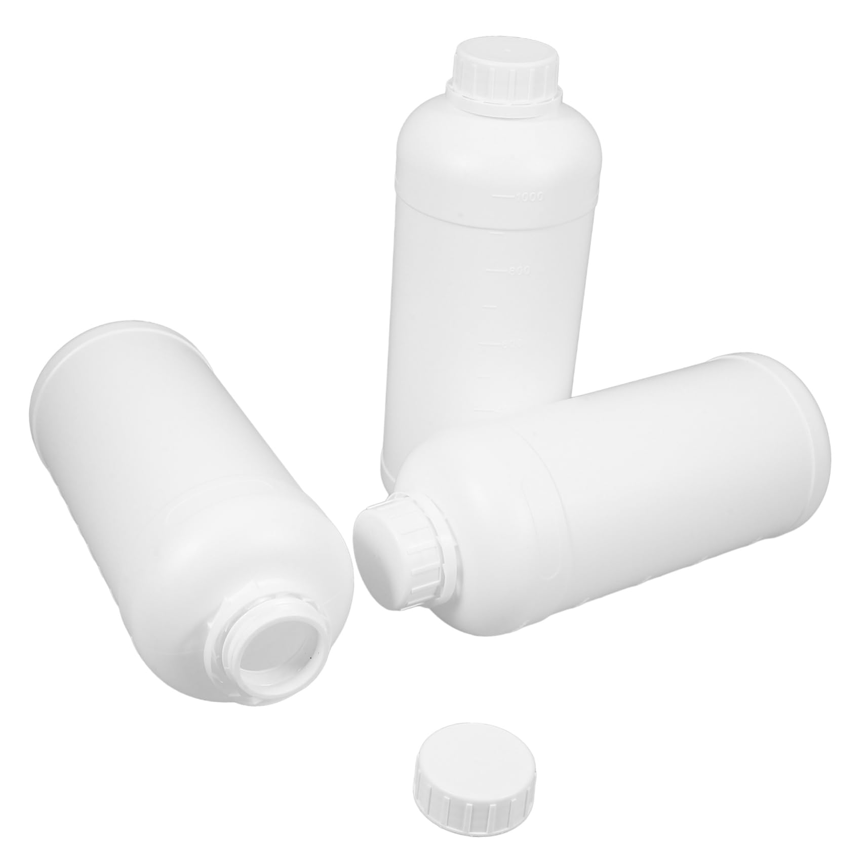 GLEAVI Lot De 3 Flacons Vides De 1 L Pour Échantillons De Laboratoire Avec Bouchon Pour Un Rangement Facile Et Étanche