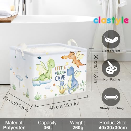 Paniers rangement jouets 36L Clastyle pliable bleu avec poignée boîte rectangulaire enfants