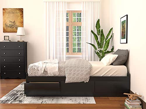Prepac Twin Xl Mate's Platform Storage Bed With 3 Drawers, Black #TOP5