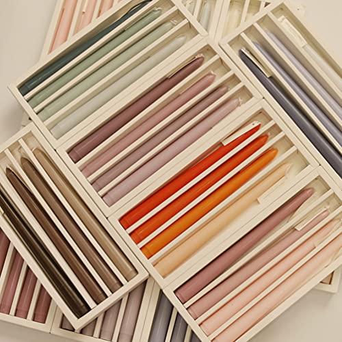 Colored Candlesticks Pink Taper Candles Colored Candle Sticks Smokeless Dinner Candle 10Inch/ 25Cm Fragrant Rose Scented Taper Candlesticks For Home Wedding #TOP1