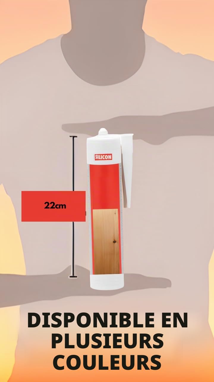 Silicone acrylique à l'eau sans solvant pour bois - Scellant bois pour trous, fissures et fentes - Chêne moyen