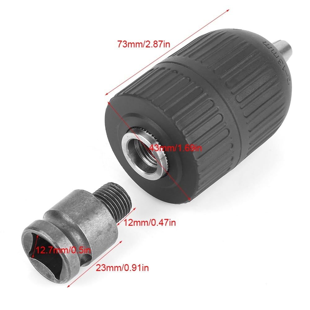 Adapter gwintu 1/2" i zestaw do konwersji uchwytu wiertarskiego bezkluczowego - zakres mocowania 2-13 mm dla kluczy udarowych