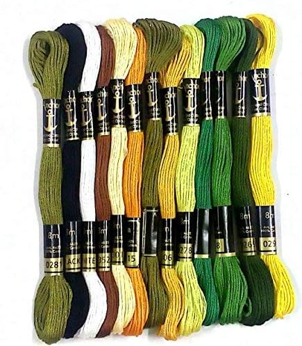 Anchor Stranded Cotton Assorted Skeins, 8m (Fast Colour - 4624-01111) - 50 Skiens, 2 Shades Each of 25