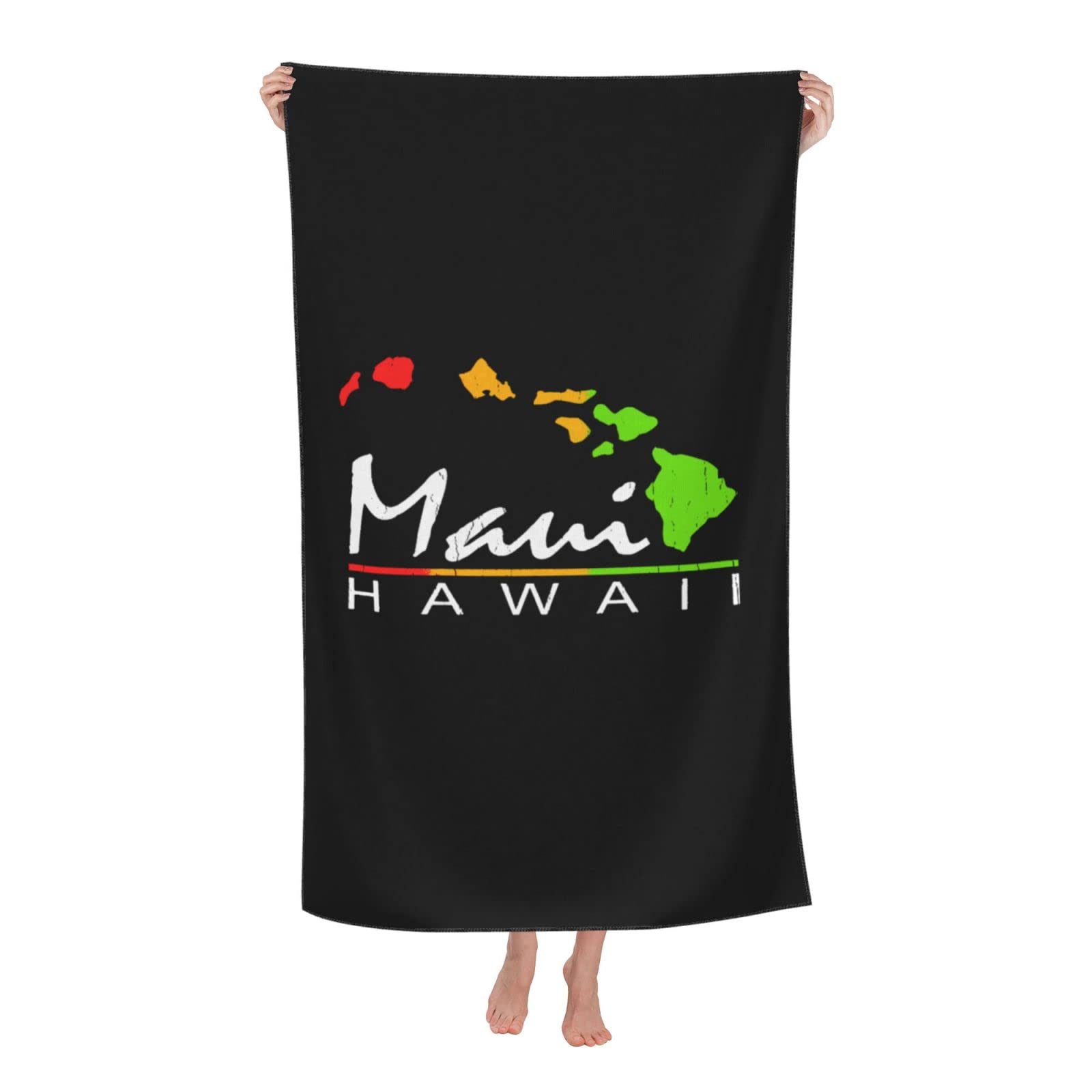 LSRCPD Beach Towels Maui Hawaiian Islands Gym Sports Yoga Bath For Men Women 80X130Cm