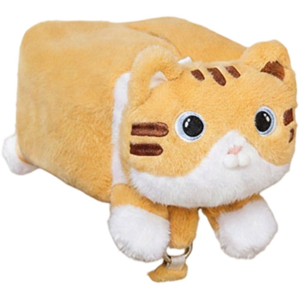 Fituenly Cute Cat Tissue Holder Plush Toys, Cartoon Hanging Napkin Paper Tissue Box Cover with Zipper, Car Auto Interior Accessory for Seat