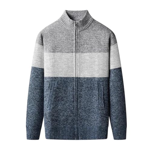 Cardigan tricoté col montant homme Kelsiop contre le froid avec ses manches longues d'hiver