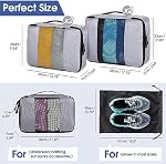 Packing Cubes Travel Organizer 6 Set Travel Packing Cube Waterproof Travel Packing Organizer in 4 Sizes with Laundry Bag for Travel Essentials Lightweight Luggage Organizer Bags for Carry on Suitcases