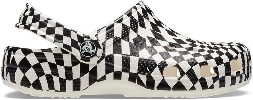 Classic Warped Checker Clog K White/Black C12