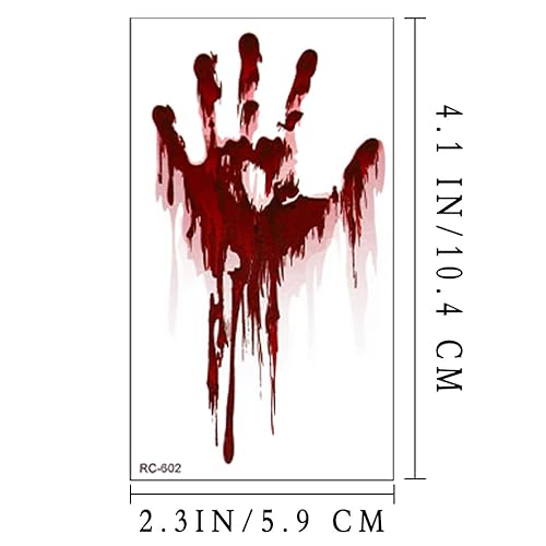 Miniatura 6 de Uranian Tatuajes temporales de Halloween, tatuajes de maquillaje para la cara y el cuerpo, calcomanías de tatuaje de terror de cicatriz falsa,