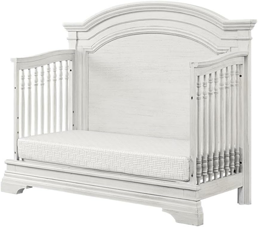 Pemberly Row Contemporary Cooling Foam Fabric Crib Mattress, White, Water Resistant, Washable Removable Cover, Cooling Foam Design, Mattress in a Box for Infant and Toddler Comfort