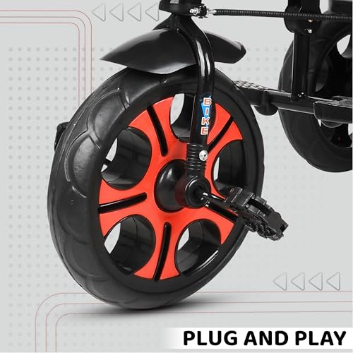 Image of Tricycle 1 Years to 5 Years with Removable Safety Guard and Parental Control Back Side Push Handle with Rubber Tyre for Kid's CR07 (RED 4)