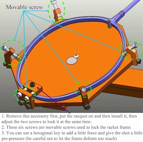 Badminton Racket Stringing Machine,Tennis Racket Stringing Tools,with 6-Point Fixed, 60lb Winch Type, for DIY Squash, Tennis