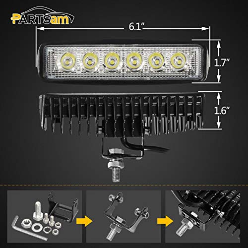 4Pcs 6" Led Light Bar 72W 6500K Super Bright Led Waterproof Boat Spot Marine Deck Light / Off Road Light Fog Light Suv Atv 4Wd Car Truck Golf Cart Ip67 #TOP5
