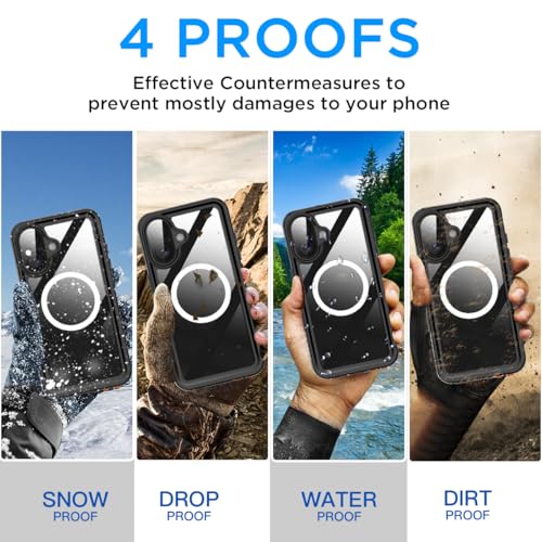 AICase for iPhone 17 Case Waterproof Clear with MagSafe Water Proof/Snowproof/Dustproof/Shockproof,IP68 Certified 360 Full Body Protection Fully Sealed Underwater Cover for iPhone 17 6.3" - image 2