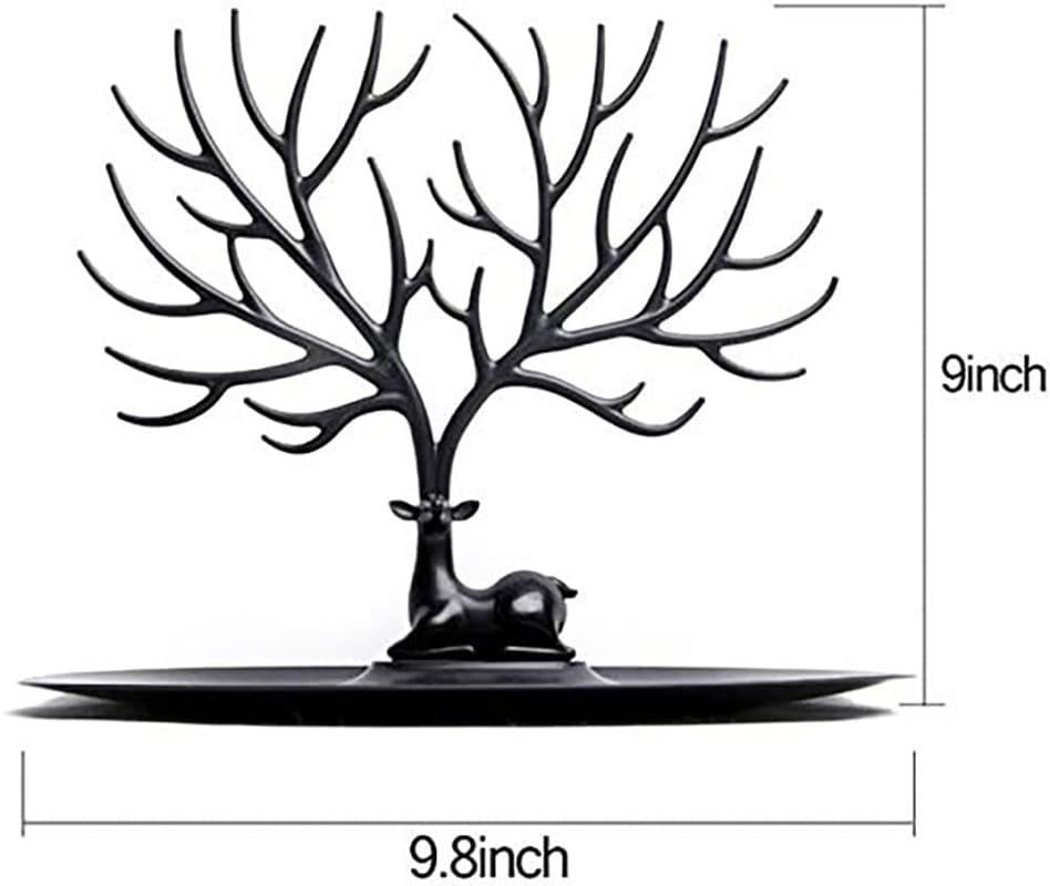 Image of Key Holder Tree Hooks Key Hanger Tabletop Hook Key Holder for Home, Living Room, Bedroom, Bathroom (Black)