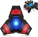 Port de recharge pour PS4 Contrôleur, LED Station de recharge triple port Triangle léger pour Play Station 4 Console Dualshock avec 3 Paire de housses de poignée de la pouce