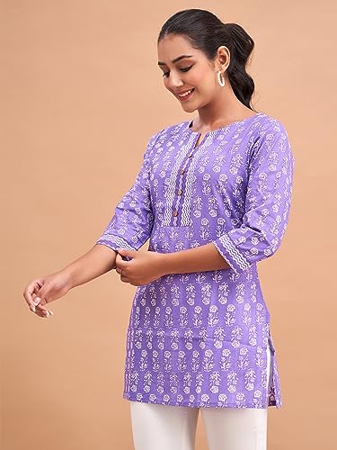 Image of feranoid Women Cotton Printed Short Kurti | Short Kurti for Women | Printed Cotton Kurti