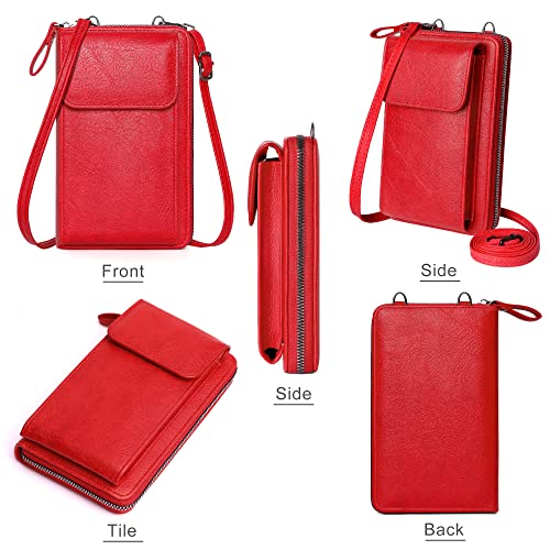 Image of KUKOO Small Crossbody Bags for Women PU Leather Cell Phone Purse Wallet with Credit Card Slots