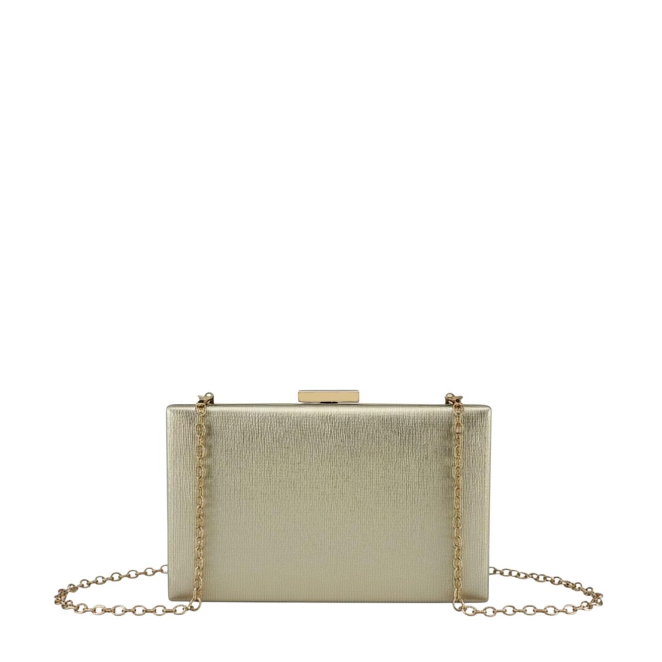 MODELISA - Bolso Clutch De Fiesta Elegante Efecto Metalizado Cadena De Hombro Boda Evento Ceremonia Para Mujer