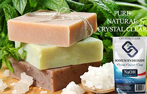 Crystal Clear Sodium Hydroxide - Food Grade Lye For Soap Making And Cleaning 2Lb Bag #TOP2