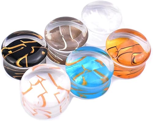 Jboyanpei Juego de dilatadores de oreja acrílicos de 12 unidades6 pares de dilatadores de oreja y dilatador de oreja para el cuerpo, tamaño de