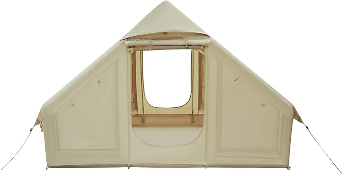 Inflatable Camping Tents | Blow up Tent with Hand Pump | Inflatable Tent 4 Season T-ent | Air Glamping Tents for Camping Adult 3-4 Person | with Doors & Mesh Windows | Storage Bag | 9.846.896.56FT