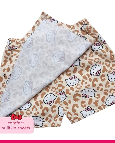 Image of Hello Kitty Girls Skort Set - 2 Piece Graphic Crewneck Top and Short Skort Cute Outfit Set (Sizes: 2T-12)