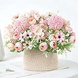 【Material】 Las cabezas de flores y las hojas están hechas de seda y plástico de alta calidad, el alambre de metal como esqueleto está envuelto en plástico, los tallos se pueden recortar o doblar, las cabezas de flores se pueden usar para decorar un pastel o accesorios de flores de bricolaje.