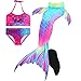 Produktbild Decool Meerjungfrauenschwanz zum Schwimmen mit Meerjungfrau Flosse-Prinzessin Cosplay Bademode für das Schwimmen mit Bikini-Set, 4 Stück