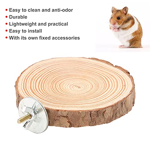 Image of Round Wooden Springboard, Parrot Perches Stand Toy Bird Parrot Perch Bird Cage Accessories for Small Parakeets Cockatiels Hamster(10cm)