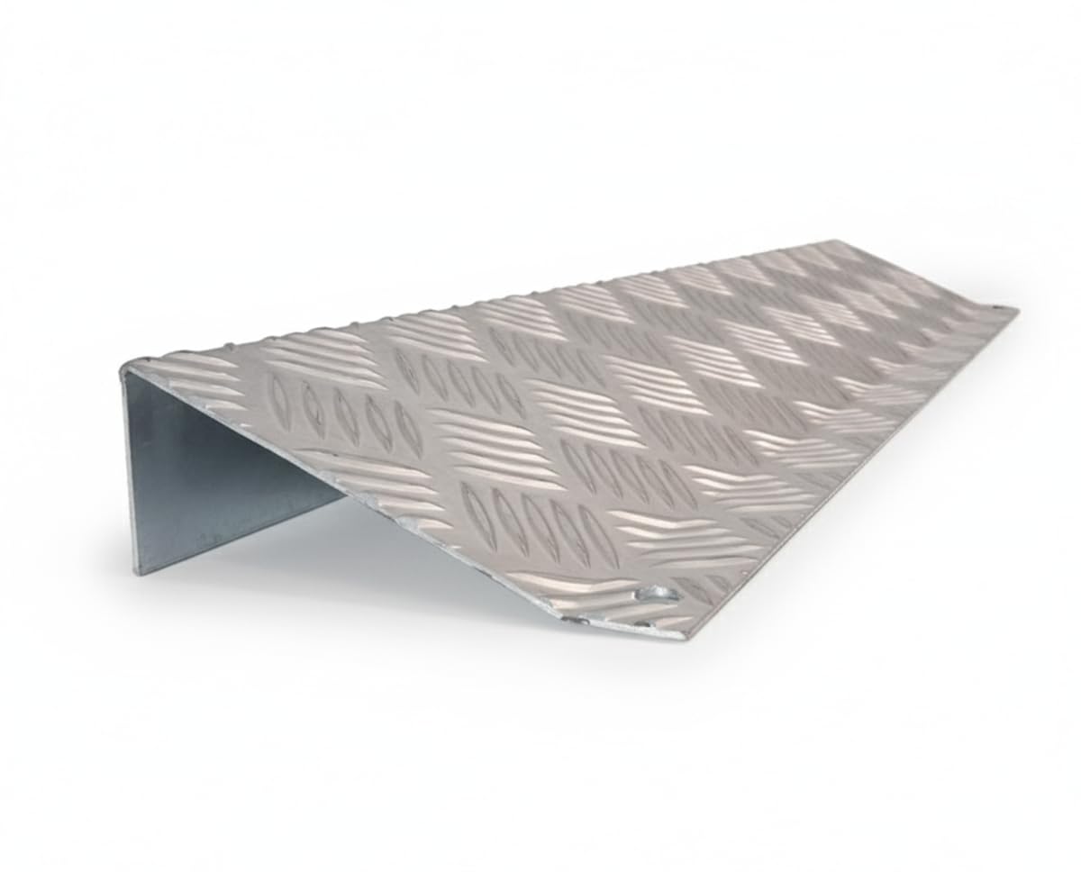 Rampa in ALLUMINIO MANDORLATO - Resistente Fino a 200 Kg - Trasporto Facile (l 15 cm x H 5 cm x L 100 cm)