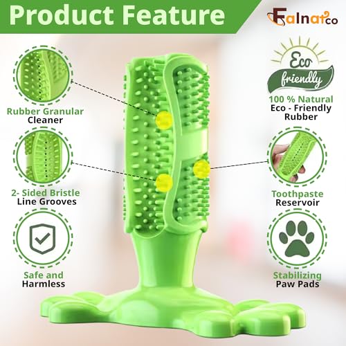 Image of Chew Toy for Dog Toothbrush Stick Dog Toys for Aggressive Chewers Interactive Toys Treats Tough Toy to Keep Them Busy Chew for Small Dogs (Green, M)