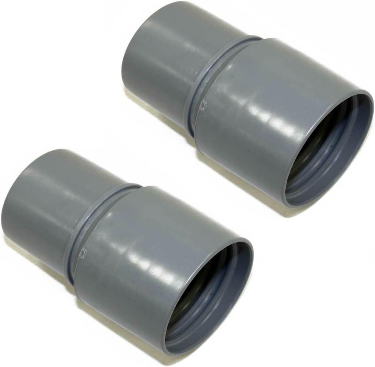 (2) Fits For Fit All Commercial Vac 2'' Gray Crushproof Hose End 3100380