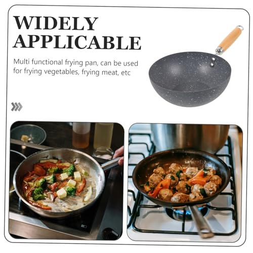 Wok pequeño antiadherente para cocinar en mármol miniatura 4