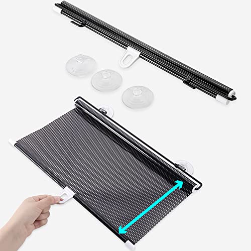 日除け 間仕切り ロールスクリーン吸盤サンシェード リトラクタブル 日よけブロック日焼け止め 防水 ポータブル 軽量 ドア用ドレープ アウトドアプライバシー保護 カー用品 パンチフリー (68x125cm/26.8x49.2in) [5]