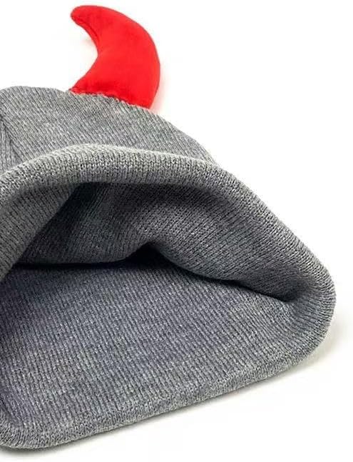 Devil Horn Beanie for Men Women Y2K Halloween Beanie Horns Emo Goth Accessories - Image 3