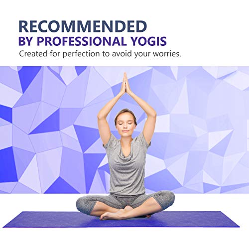 Limm Yoga Mat Fitness Mat - TPE Yoga Tapete com cinta para ginásio em casa, Equipamento de treino -