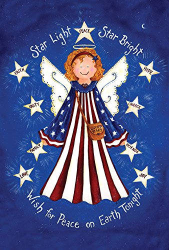 Toland Home Garden Star Estrella Brillante luz de jardín Bandera, Tela, Azul, L